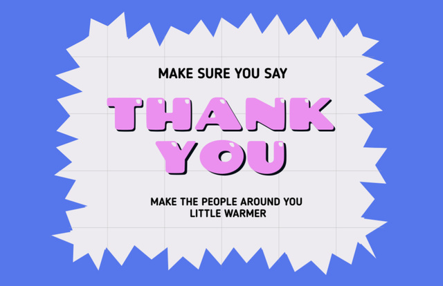 Platilla de diseño Thankful Phrase with Abstract Frame Thank You Card 5.5x8.5in