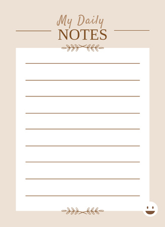 Simple Beige Daily Planner Notepad 4x5.5in Design Template