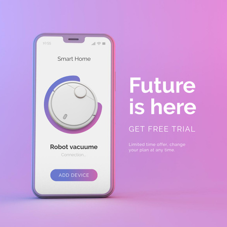 New Robot Vacuum App Announcement Instagram Design Template