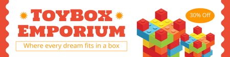 Offer Discounts on Box with Constructor Blocks Twitter Design Template