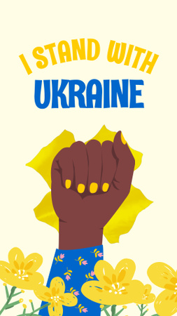 Plantilla de diseño de mujer negra de pie con ucrania Instagram Video Story 