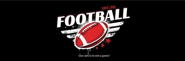 Designvorlage Football Event Announcement with Ball in Red für Twitter
