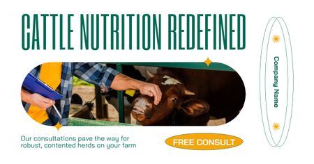 Ontwerpsjabloon van Facebook AD van Overleg over de voeding van landbouwhuisdieren