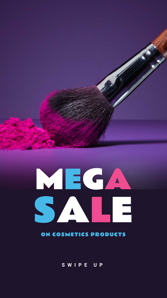 Modèle de visuel Makeup Sale with brush and powder - Instagram Story