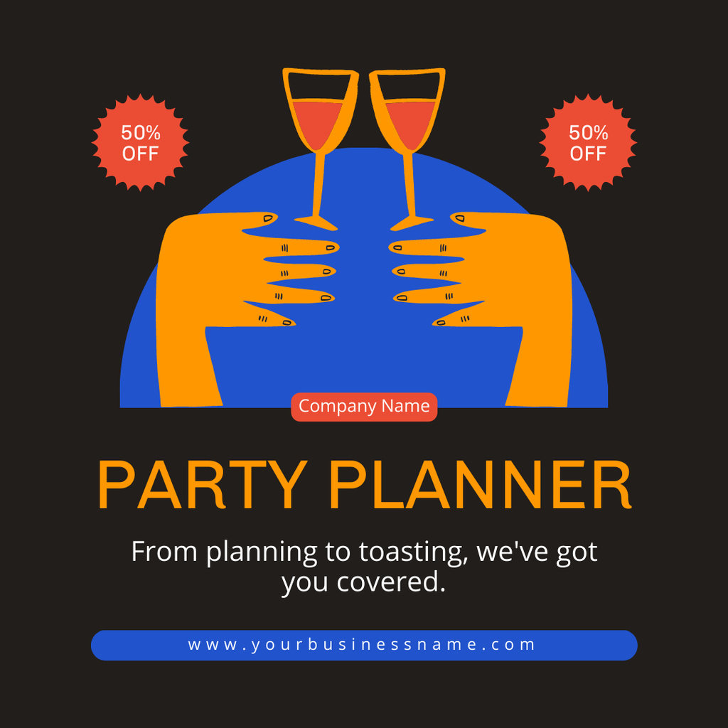 Designvorlage Turnkey Party Planning Services für Instagram AD