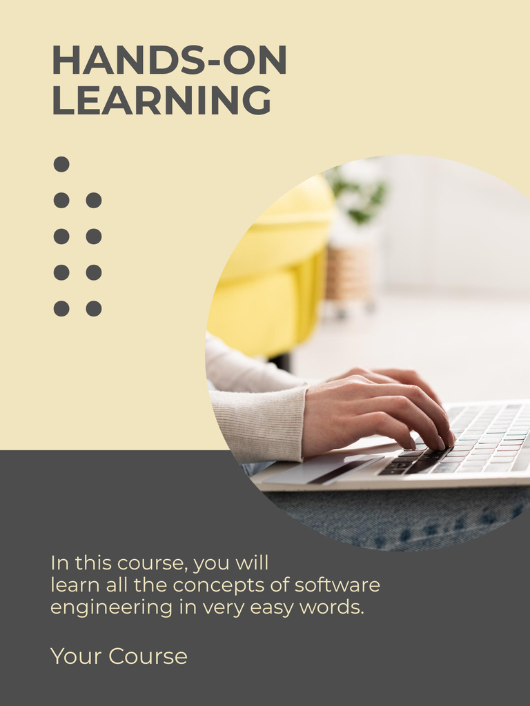 Online Courses Ad with Student using Laptop Poster US Tasarım Şablonu