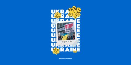 Plantilla de diseño de alto a la agresión rusa contra ucrania Image 