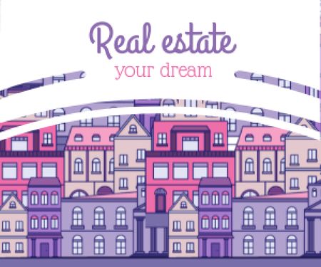 Real Estate Ad with Modern Buildings Medium Rectangle tervezősablon
