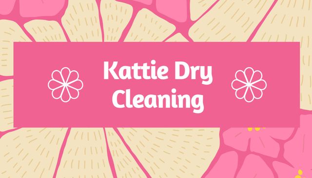 Dry Cleaning Service Loyalty Program on Pink Business Card US tervezősablon