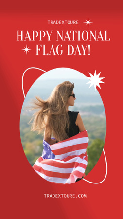USA Flag Day Celebration Announcement TikTok Video Design Template