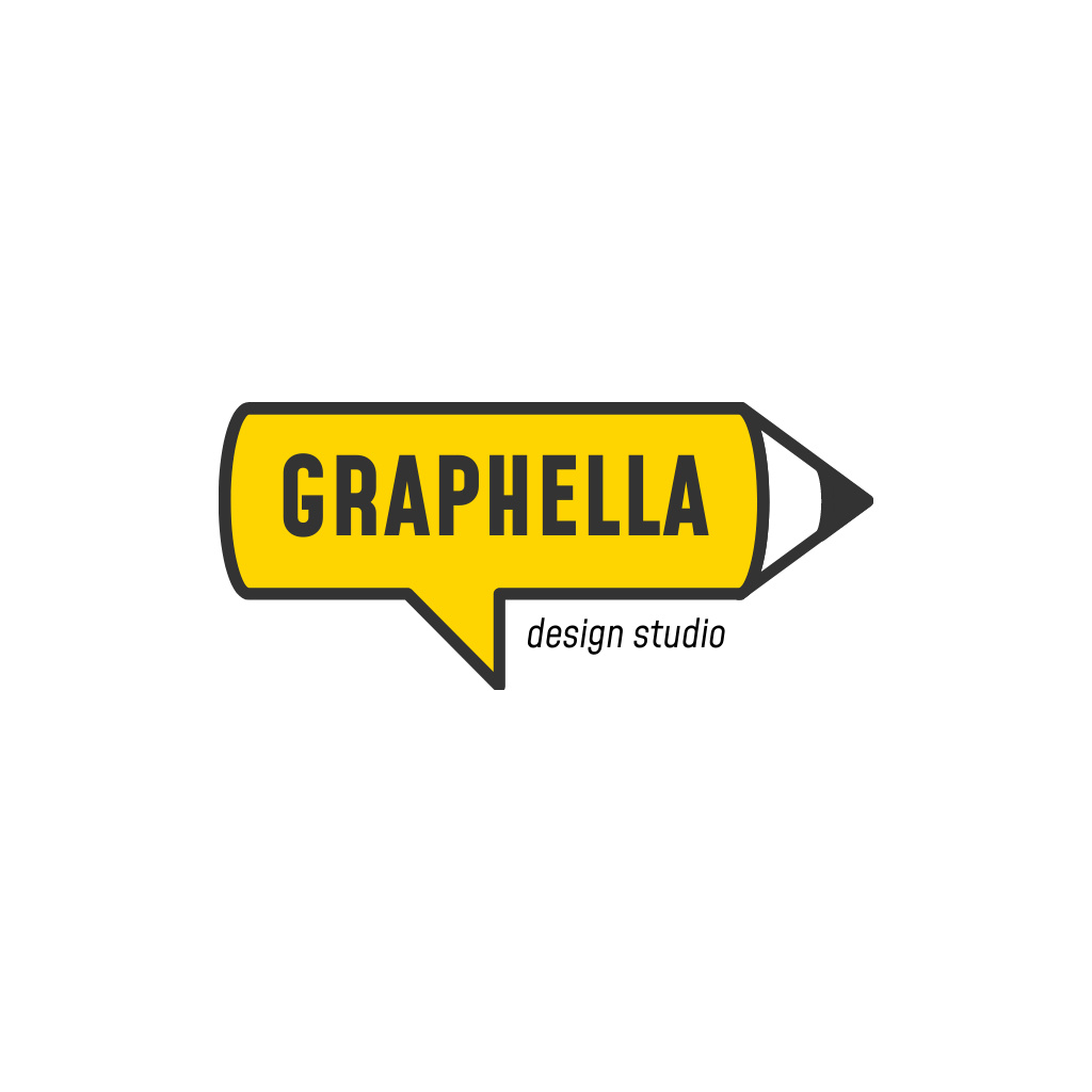 Template di design Design Studio Ad with Pencil in Yellow Logo