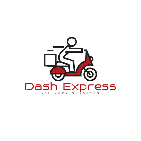 Dash Express Delivery Service Logo 1080x1080pxデザインテンプレート