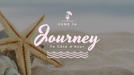 Морская звезда в песке у моря FB event cover – шаблон для дизайна