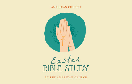 Easter Bible Study Announcement Invitation 4.6x7.2in Horizontal Tasarım Şablonu