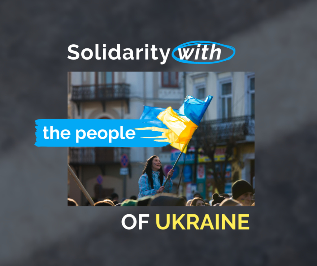 Solidarity with Ukrainian People during War Facebook Tasarım Şablonu
