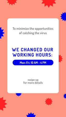 Working Hours Rescheduling during quarantine notice Instagram Story Design Template