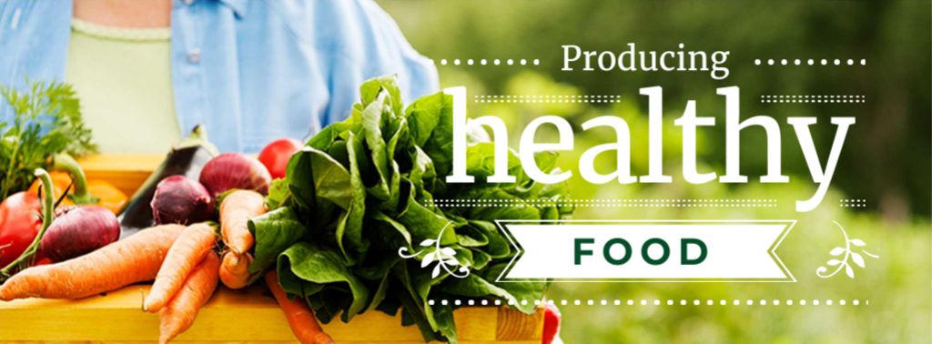 Producing healthy Food Facebook cover Modelo de Design