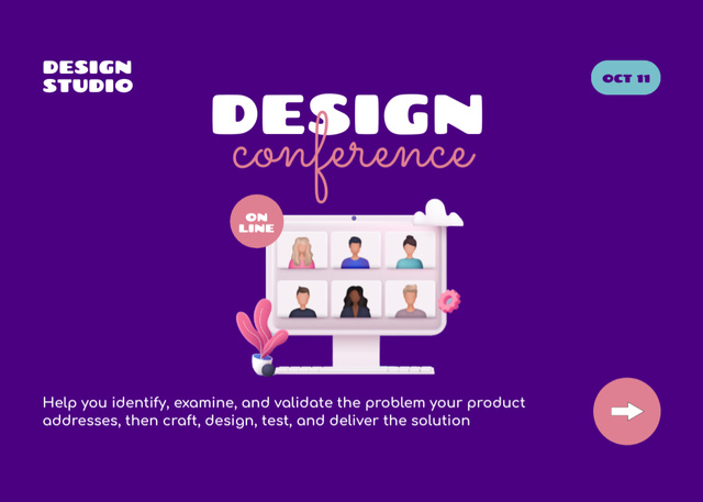 Online Conference for Studio Designers Flyer 5x7in Horizontal – шаблон для дизайна