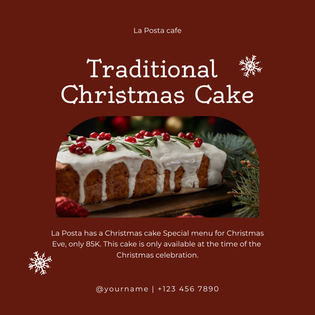 Plantilla de diseño de Traditional Christmas Cake Instagram 