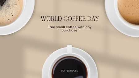 Cafe Ad with Coffee Cups FB event coverデザインテンプレート
