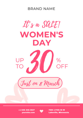 Women's Day Holiday Sale with Discount Poster Design Template