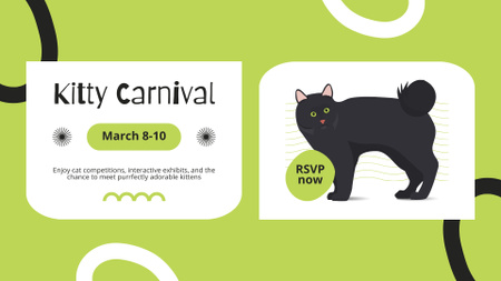 Spring Cat Carnival Announcement FB event cover Design Template