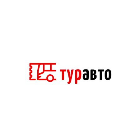 Transfer Services Ad with Bus Icon in Red Logo – шаблон для дизайна