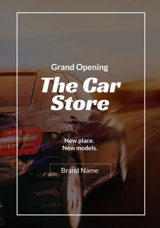 Car store grand opening announcement Flyer A7 Design Template