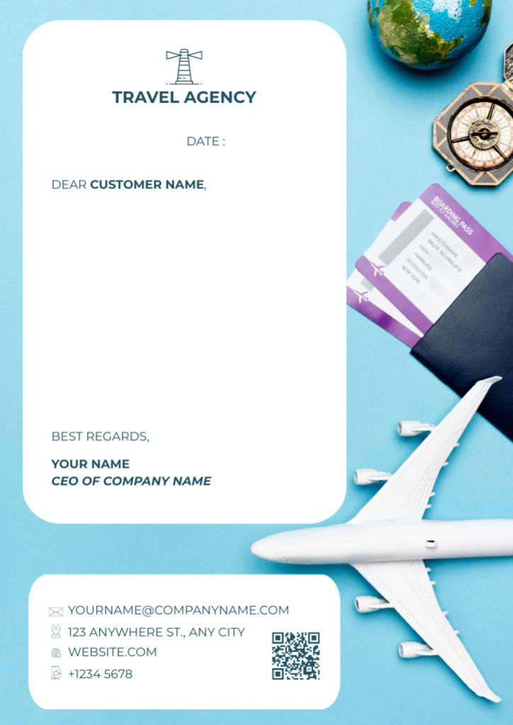 Flights Tickets and Tours Offer Letterhead – шаблон для дизайну