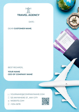 Flights Tickets and Tours Offer Letterhead Design Template