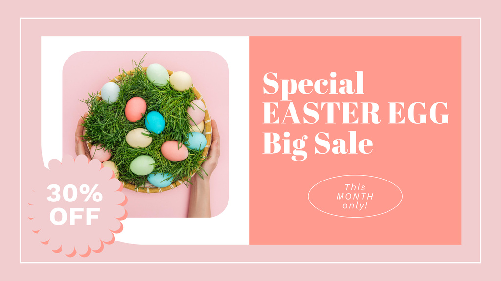 Easter Eggs in Wicker Plate for Special Sale FB event cover Tasarım Şablonu