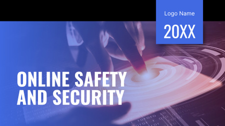 Online Safety and Security Tips Presentation Wide Tasarım Şablonu