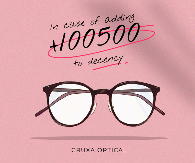Designvorlage Glasses Store promotion in pink für Medium Rectangle