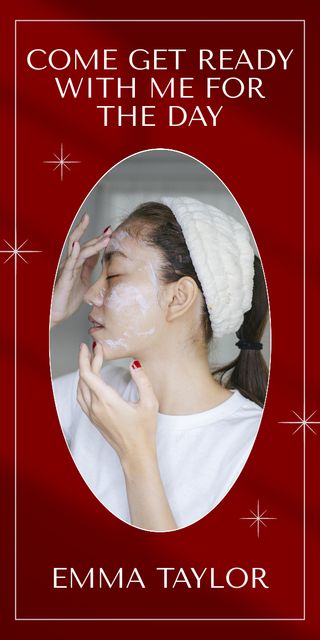 Plantilla de diseño de Makeup Tutorial Ad with Woman in Face Mask Graphic 