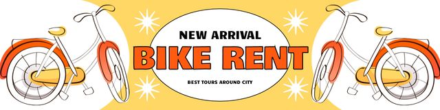 New Arrival of Bikes for Rent Twitter tervezősablon