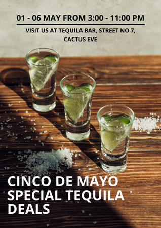 Cinco de Mayo Special Tequila Offer Poster Design Template