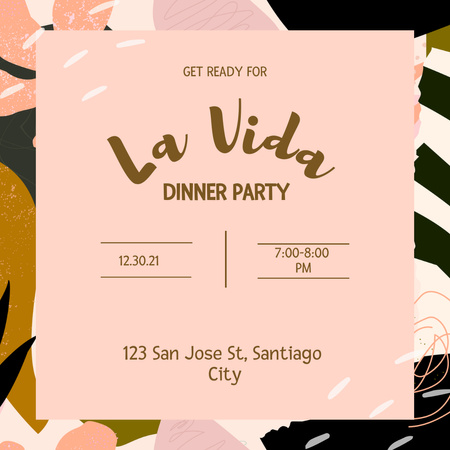 Dinner Party Announcement Instagram Design Template
