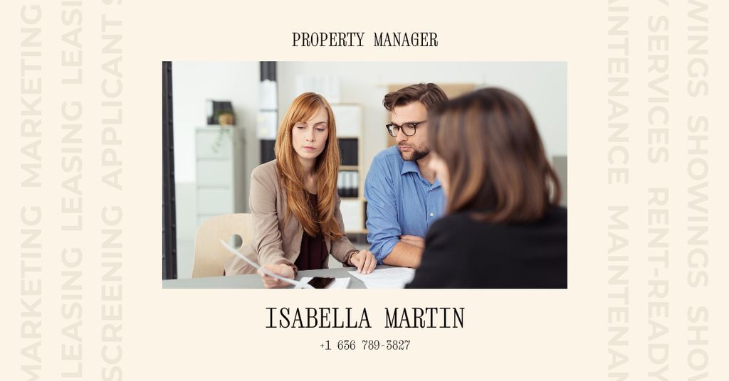 Expert-led Property Manager Services Offer Facebook AD Πρότυπο σχεδίασης