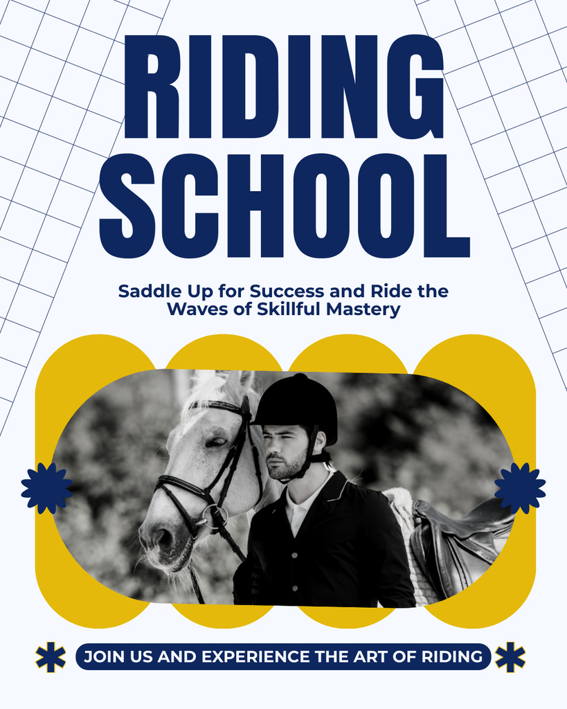 Szablon projektu Services of Successful Equestrian School Instagram Post Vertical