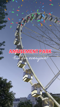 Template di design Allegro parco divertimenti con ruota panoramica e giostra TikTok Video
