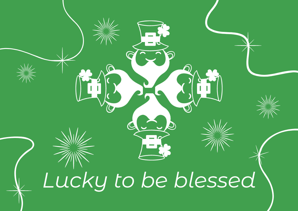 Designvorlage Wish You a Blessing in St. Patrick's Day für Card