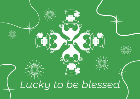 Joulun toivotukset Pyhän Patrickin päivänä Card Design Template