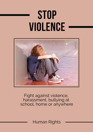 Stop Violence Children  Poster – шаблон для дизайна