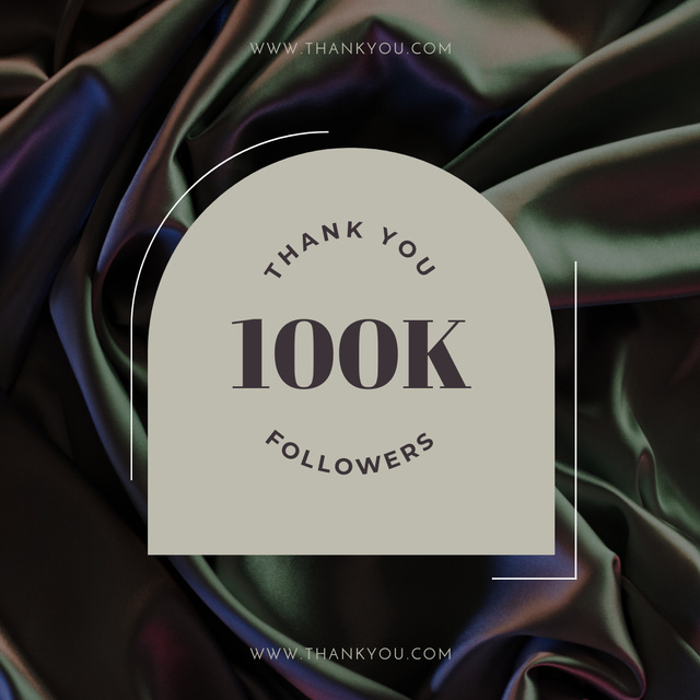 Thank You Message to a Followers on Background of Silk Fabric Instagram – шаблон для дизайну