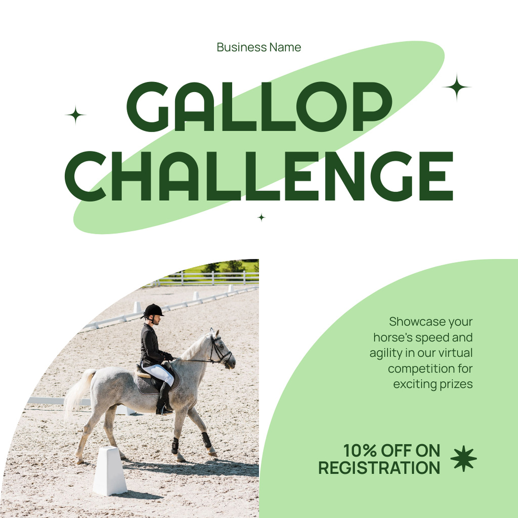 Plantilla de diseño de Equestrian Showcase Competition With Discount And Registration Instagram 