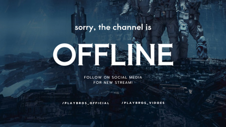 Anúncio no canal de jogos Twitch Offline Banner Modelo de Design