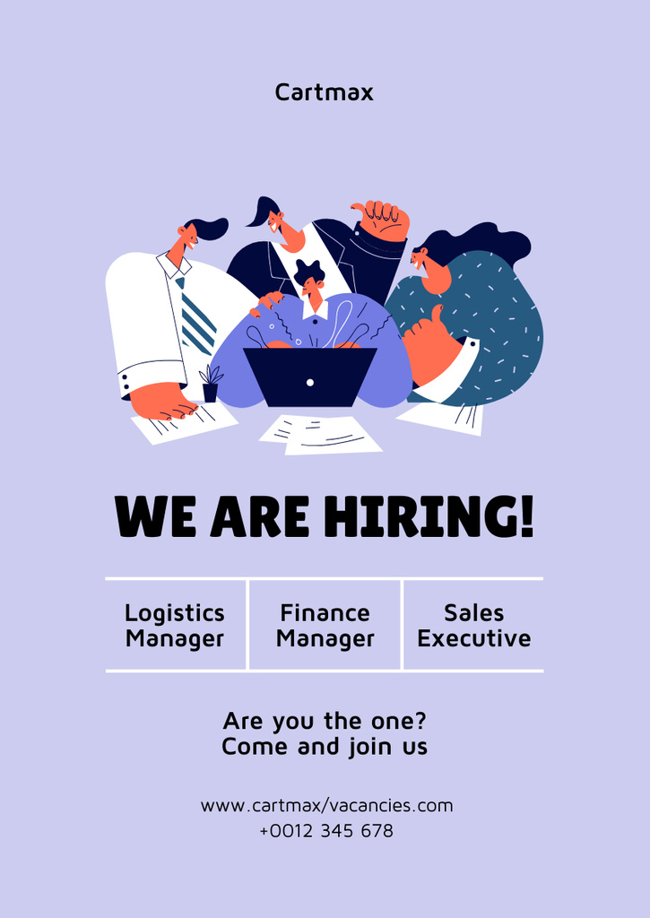 HR Managers Looking for Employees Poster A3 Design Template