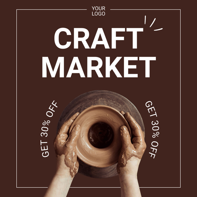 Designvorlage Craft Market With Discount For Ceramics für Instagram