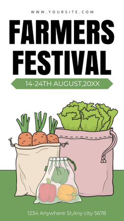 Convite para o Festival do Agricultor Instagram Story Modelo de Design
