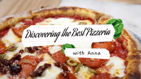 Plantilla de diseño de Reseña de Awesome Pizzeria de Food Vlogger YouTube intro 